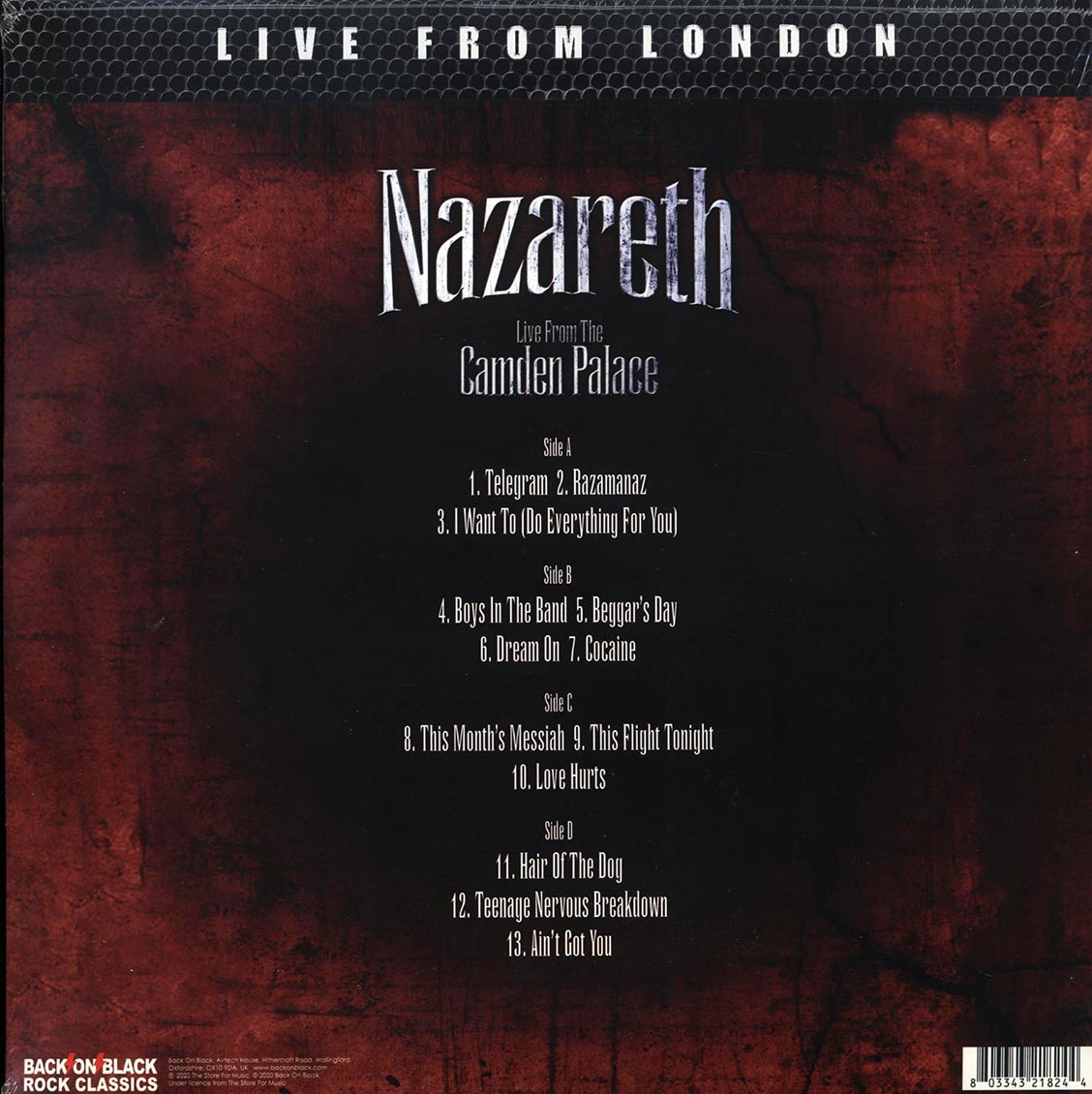 Nazareth - Live From The Camden Palace: Live From London (2xLP)