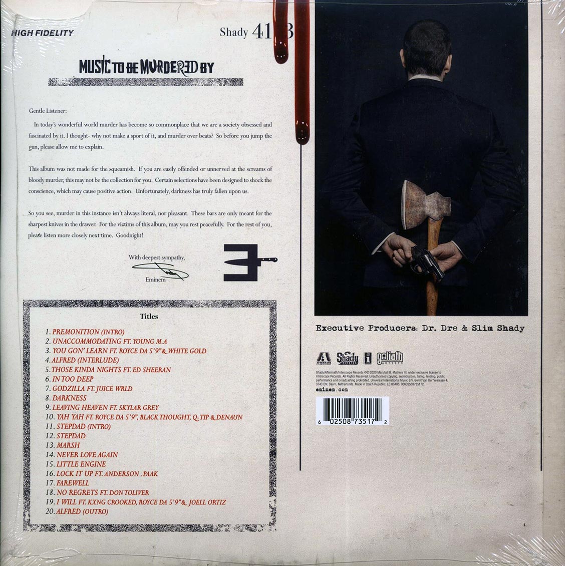 Eminem - Music To Be Murdered By (20 tracks) (2xLP)