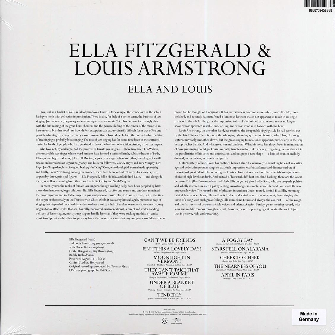 Ella Fitzgerald, Louis Armstrong - Ella & Louis (180g) (remastered)