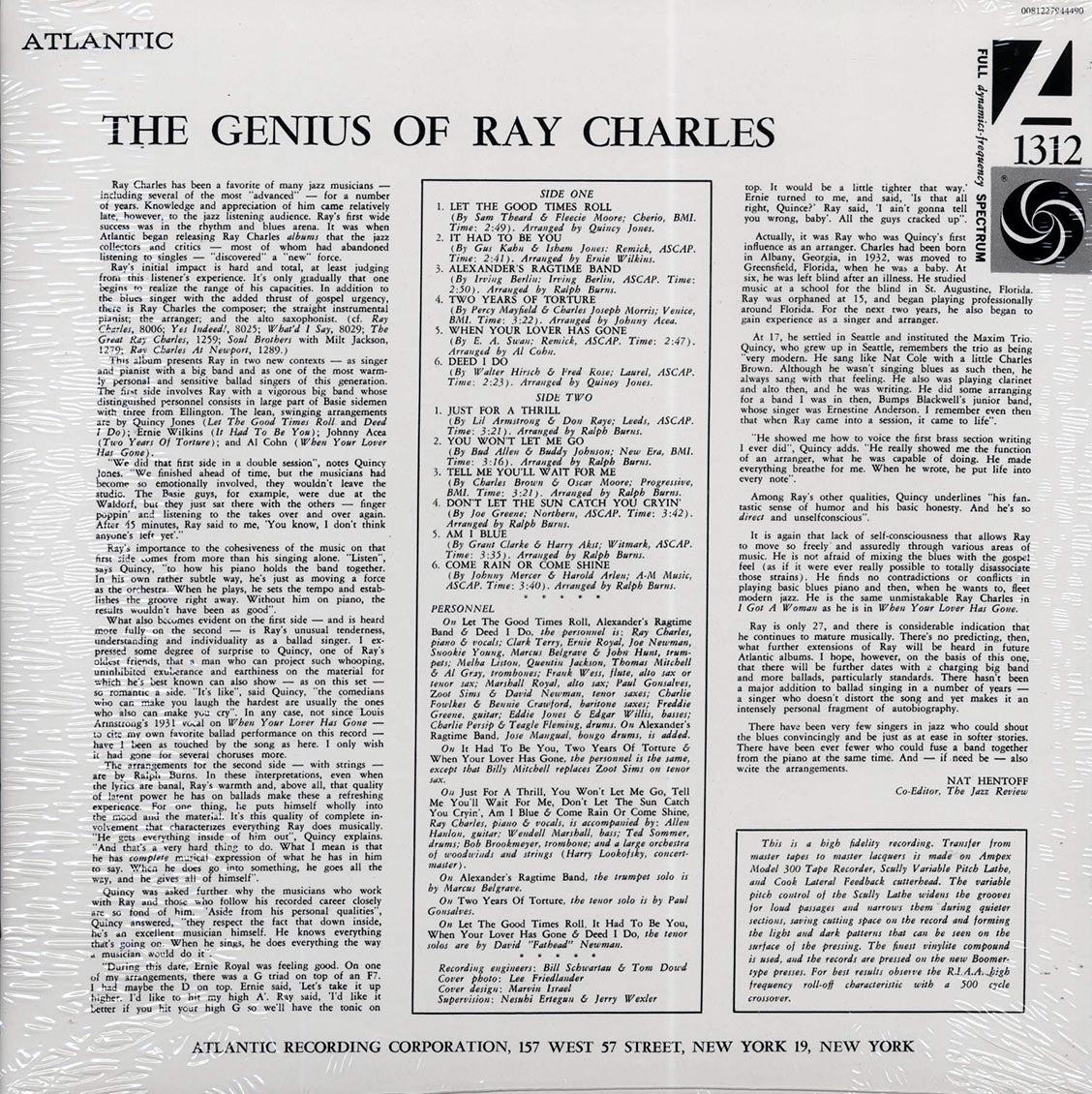 Ray Charles - The Genius Of Ray Charles (mono) (180g) (remastered)