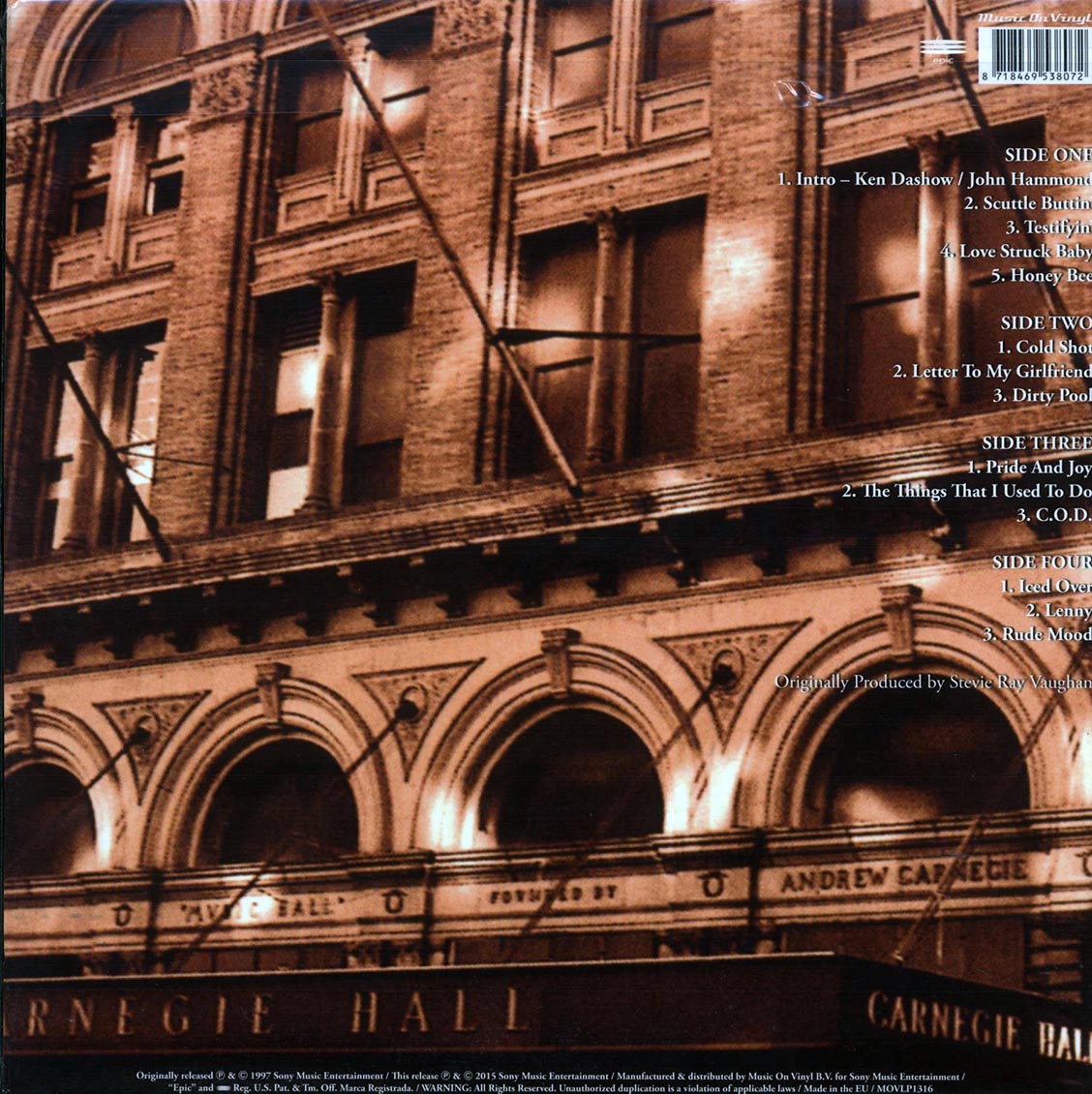 Stevie Ray Vaughan, Double Trouble - Live At Carnegie Hall (2xLP) (180g) (audiophile)