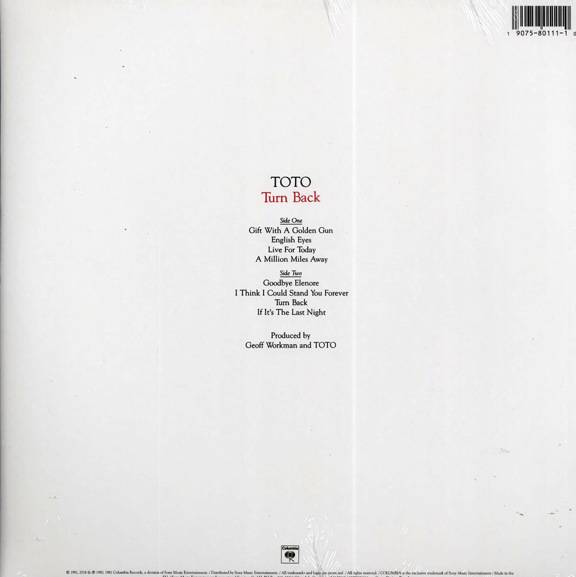 Toto - Turn Back (incl. mp3) (remastered)