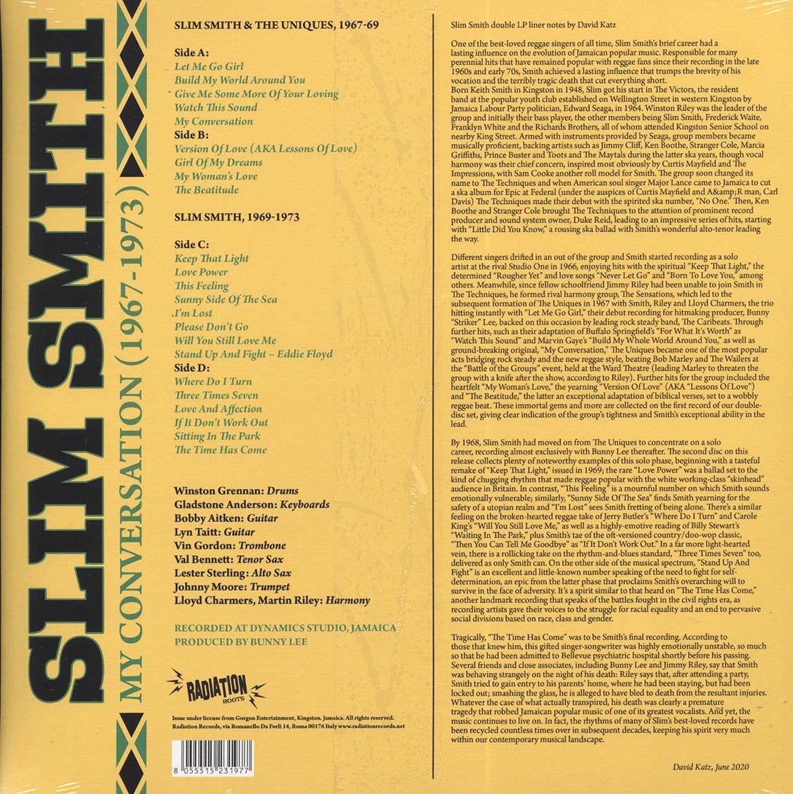 Slim Smith - My Conversation (1967-1973) (23 tracks) (2xLP)