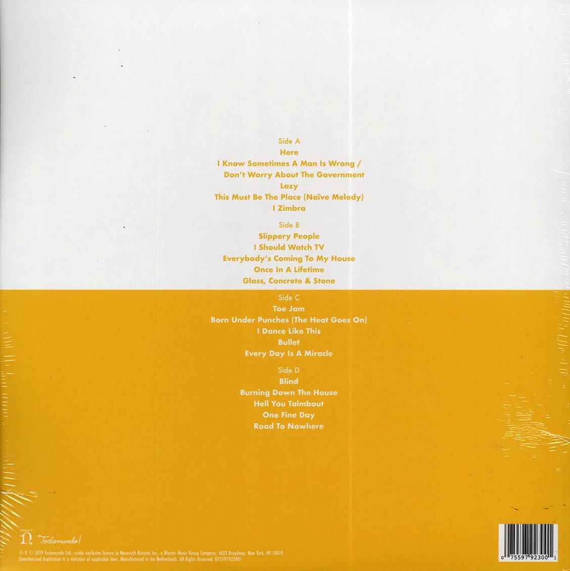 David Byrne - David Byrne American Utopia Broadway Original Cast Recording (2xLP)