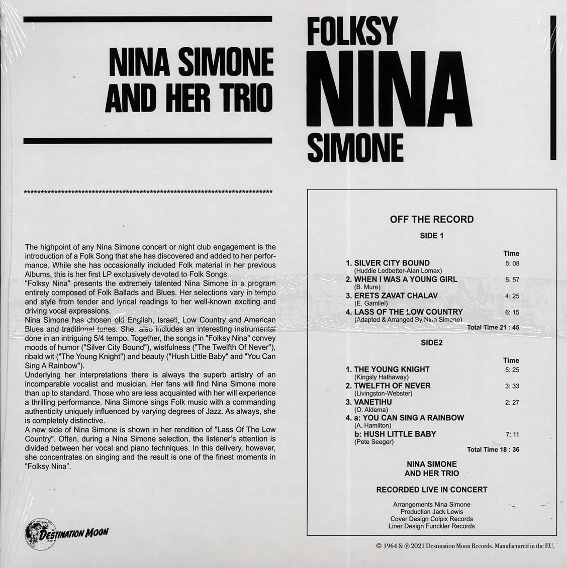 Nina Simone - Folksy Nina (ltd. 500 copies made) (clear vinyl)
