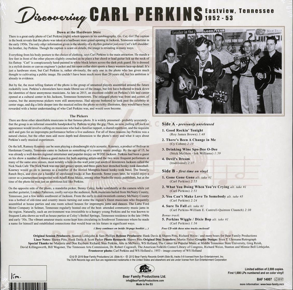 Carl Perkins - Discovering Carl Perkins: Eastview, Tennessee 1952-1953 (ltd. ed.) (10") (incl. CD)