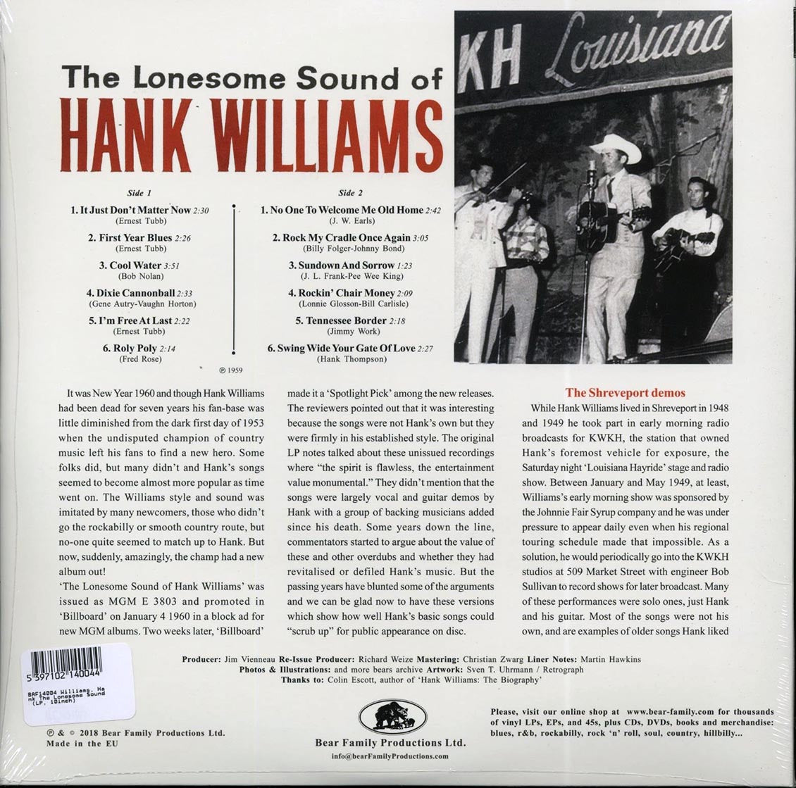 Hank Williams - The Lonesome Sound Of Hank Williams (ltd. ed.) (10")