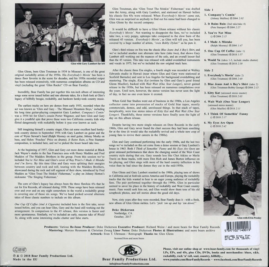 Glen Glenn - Pick 'Em Up And Lay 'Em Down (ltd. ed.) (10")