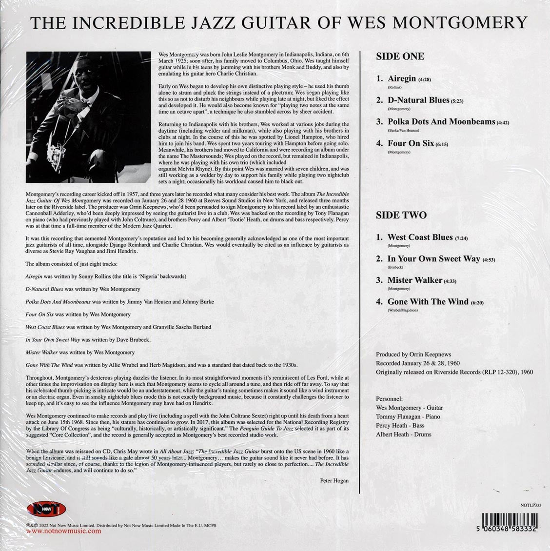 Wes Montgomery - The Incredible Jazz Guitar Of Wes Montgomery (180g)