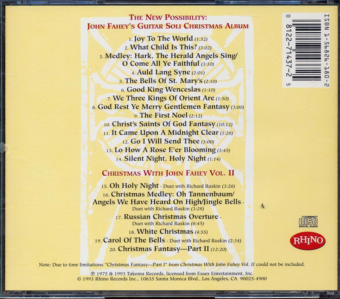 John Fahey - The New Possibility: John Fahey's Guitar Solo Christmas Album / Christmas With John Fahey Vol.II
