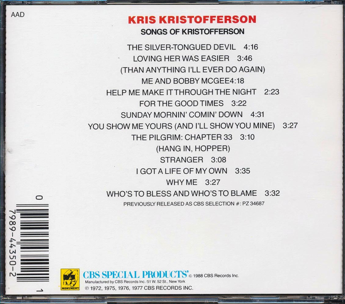 Kris Kristofferson - Songs Of Kristofferson