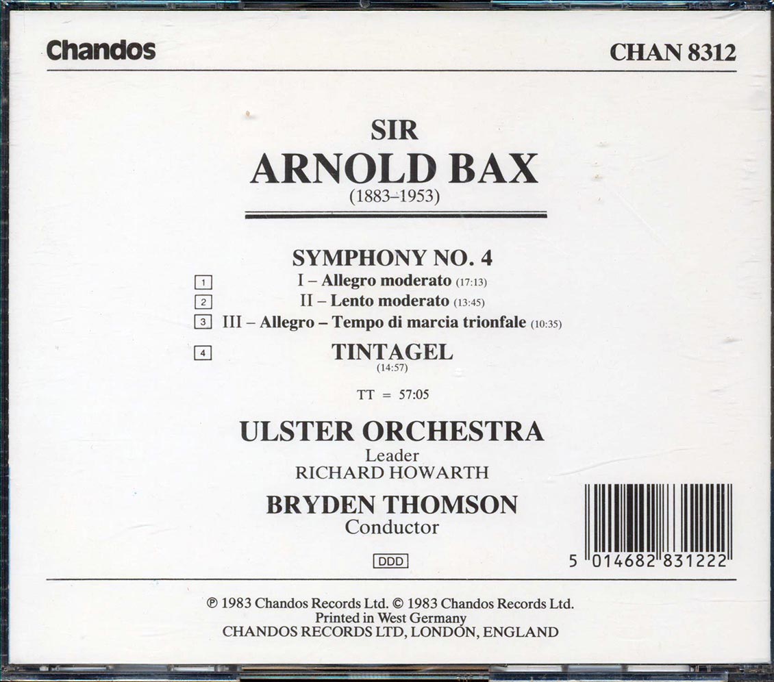 Arnold Bax, Bryden Thomson, And Ulster Orchestra - Symphony Number 4 Tintagel