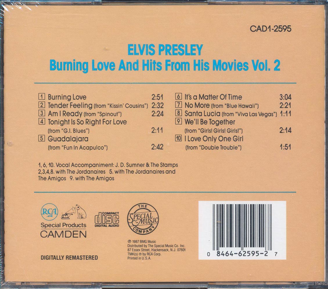 Elvis Presley - Burning Love And Hits From His Movies Volume 2