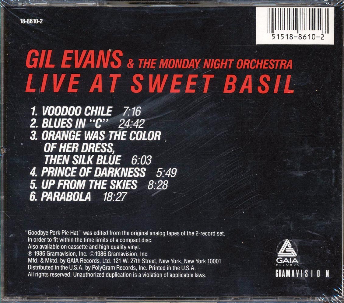 Gil Evans & The Monday Night Orchestra  - Live At Sweet Basil