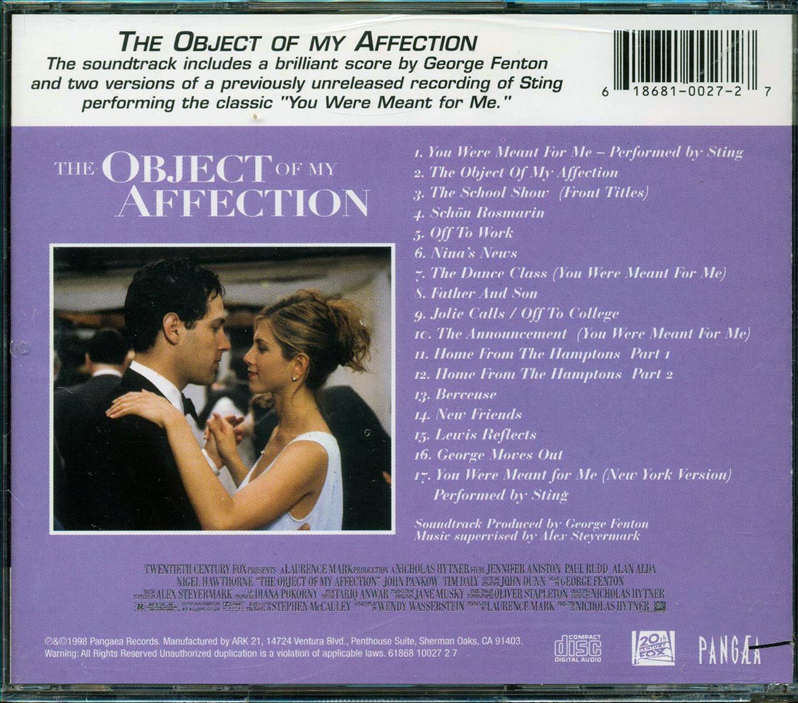 George Fenton  - The Object Of My Affection: Original Motion Picture Soundtrack