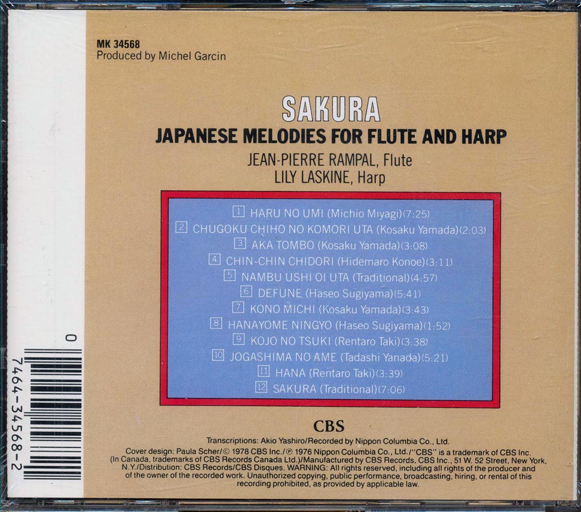 Jean-Pierre Rampal And Lily Laskine - Sakura: Japanese Melodies For Flute And Harp
