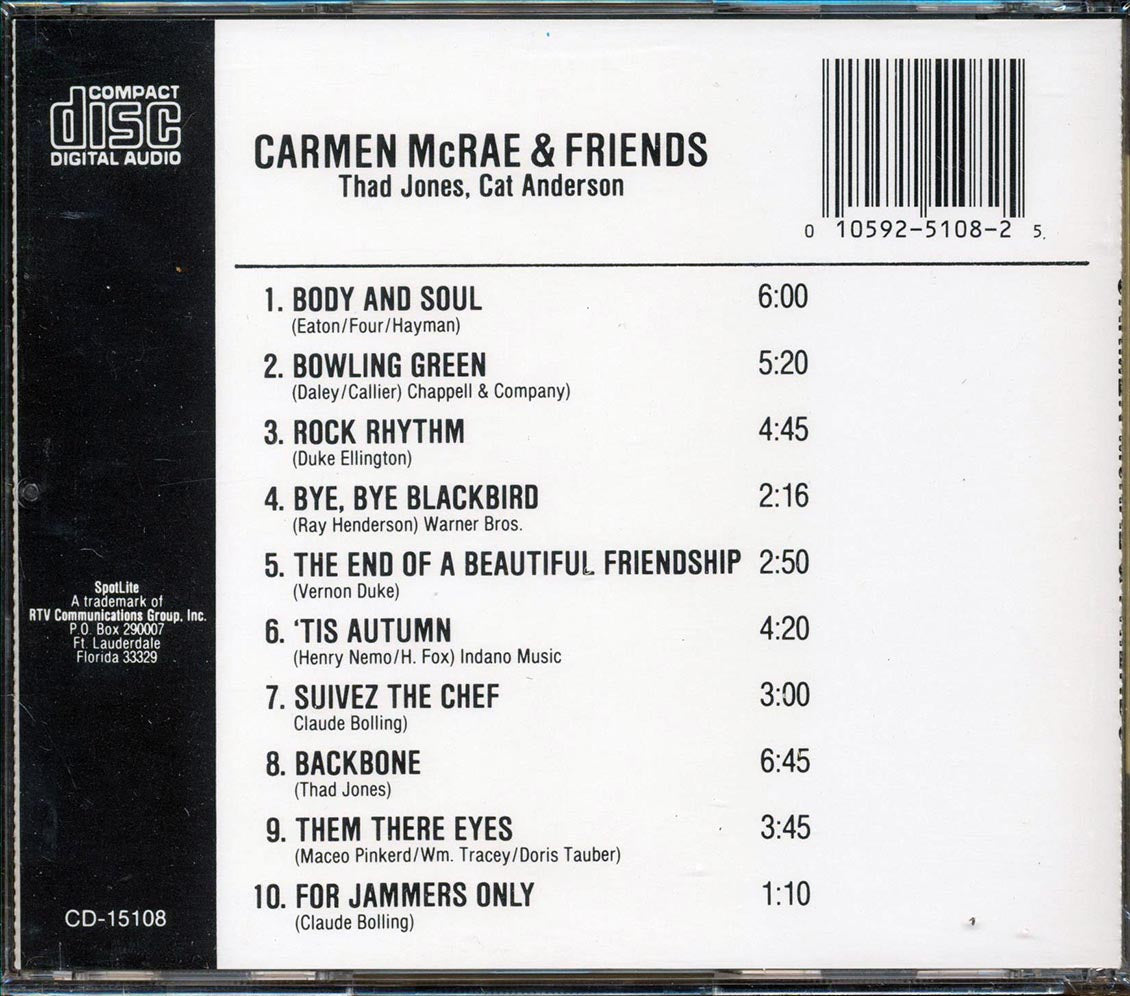 Carmen McRae, Thad Jones, Cat Anderson, Etc. - Carmen McRae & Friends
