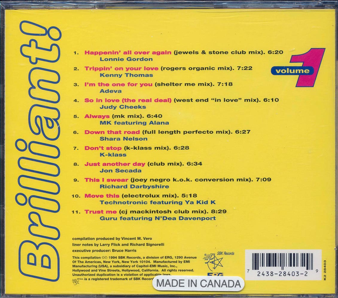 Lonnie Gordon, Kenny Thomas, MK, Etc. - Brilliant: The Global Dance Music Experience Volume 1