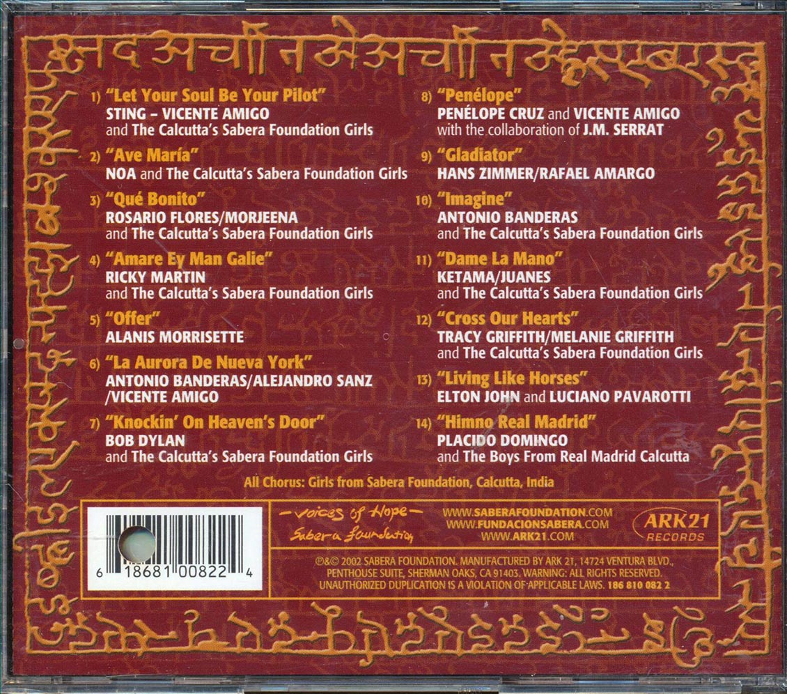 Sting, Elton John, Bob Dylan, Etc.  - Voices Of Hope: Sabera Foundation (promo) (marked/ltd stock)