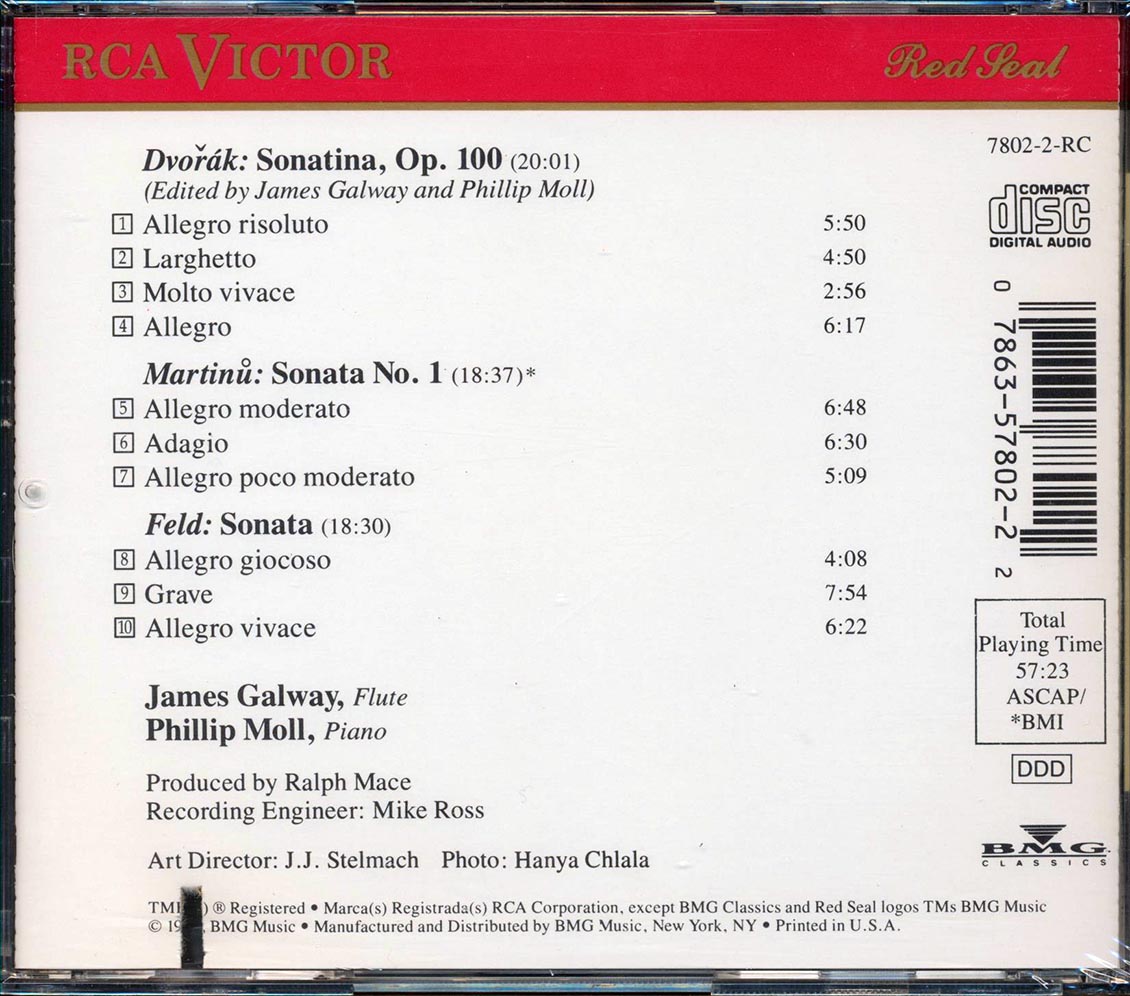James Galway, Phillip Moll  - Sonatas By Dvorak Feld Martinu (marked/ltd stock)