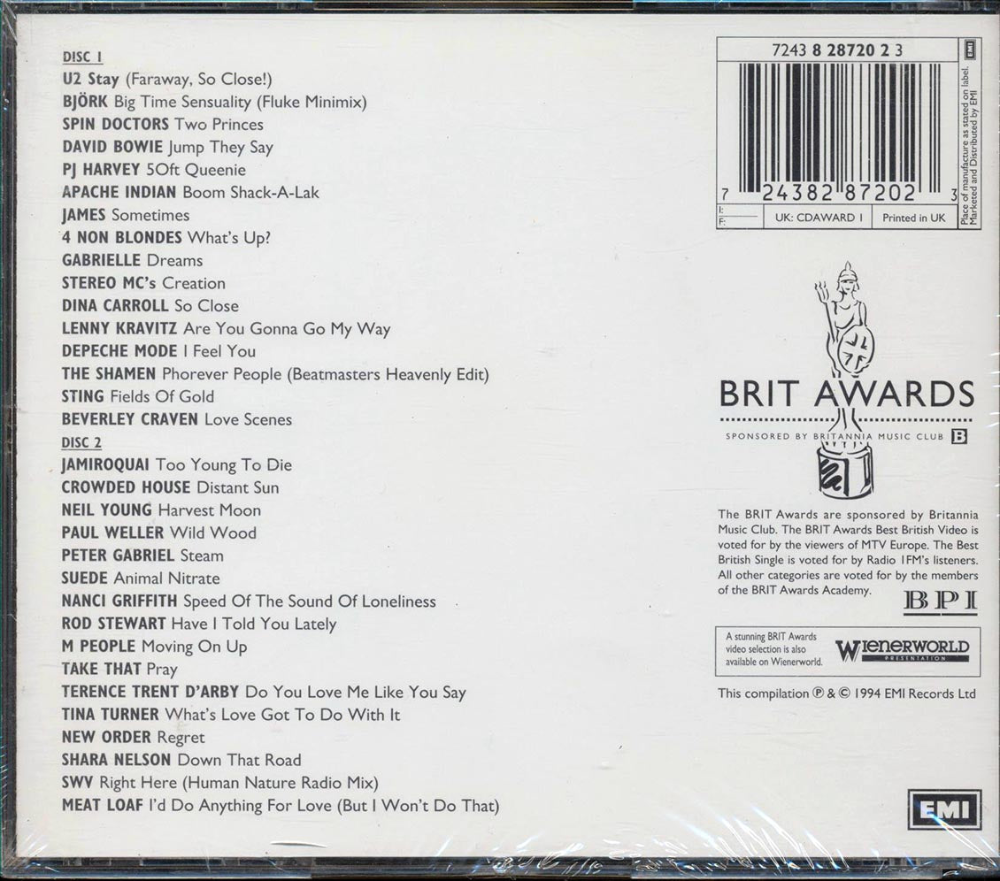 U2, Bjork, Spin Doctors, Etc. - Brit Awards 1994
