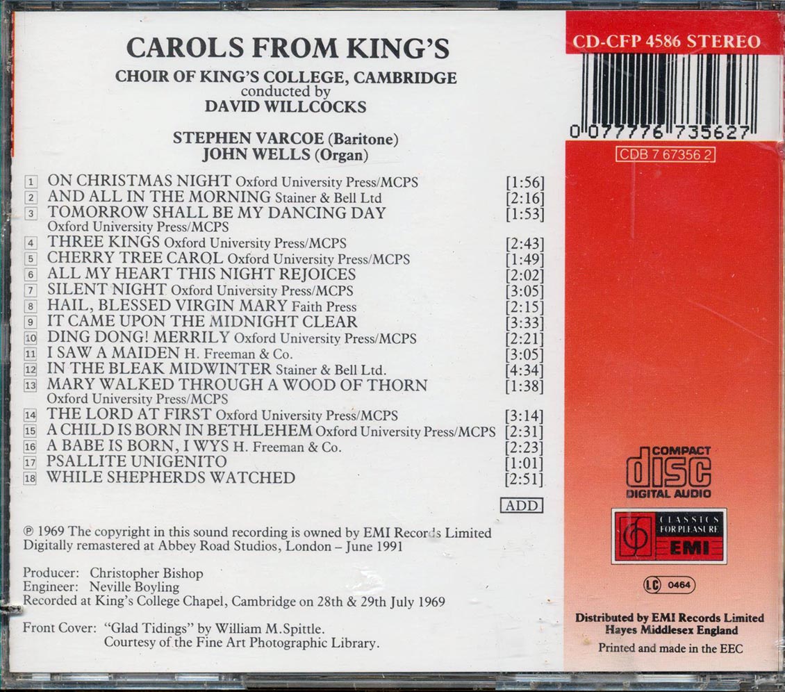 Choir Of King's College Cambridge, David Willcocks - Carols From King's