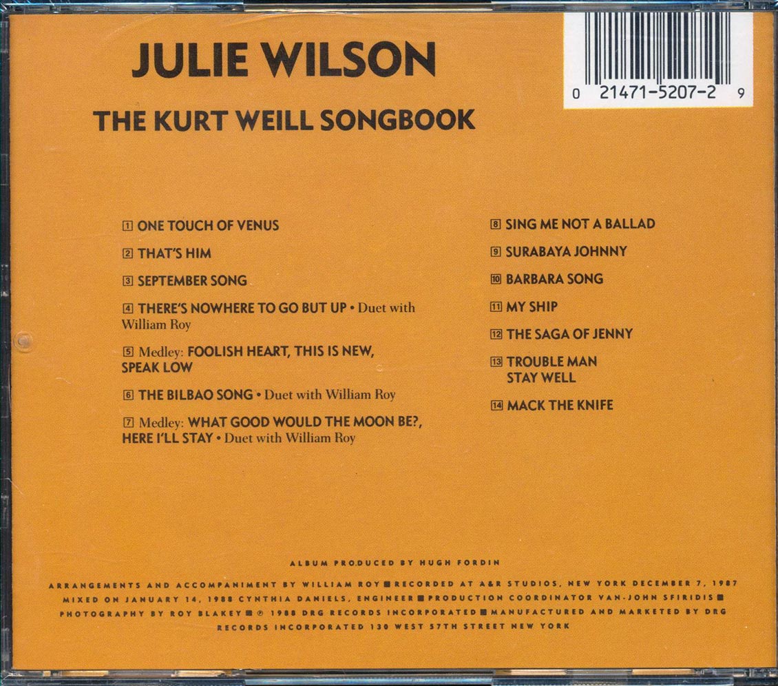 Julie Wilson - Sings The Kurt Weill Songbook