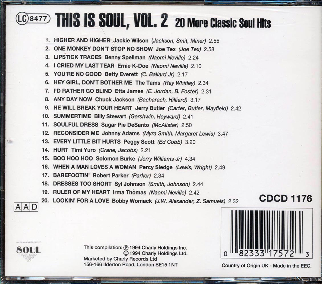 Jackie Wilson, Joe Tax, Benny Spellman, Etc. - This Is Soul Volume 2