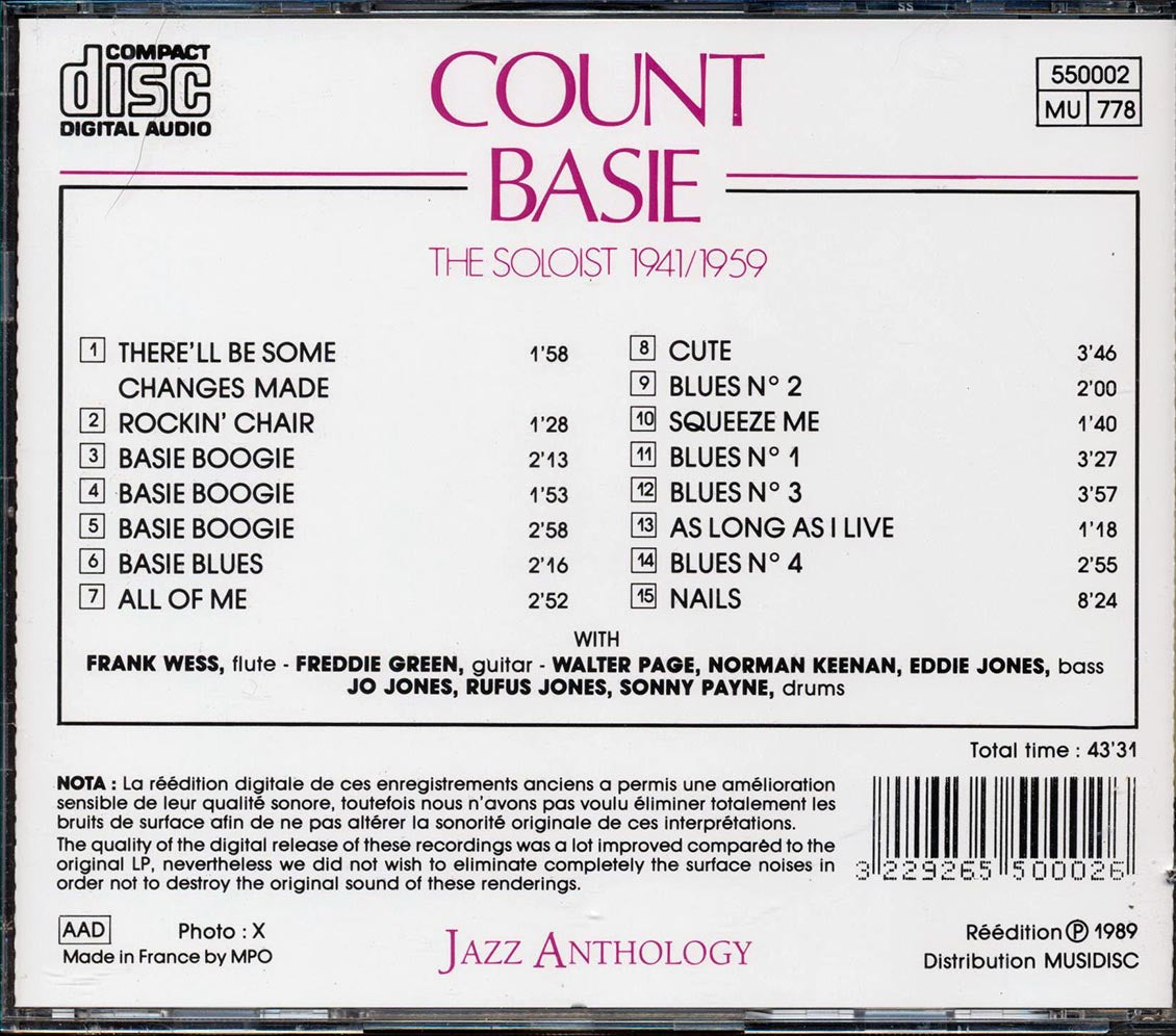 Count Basie - The Soloist 1941/1959 (marked/ltd stock)