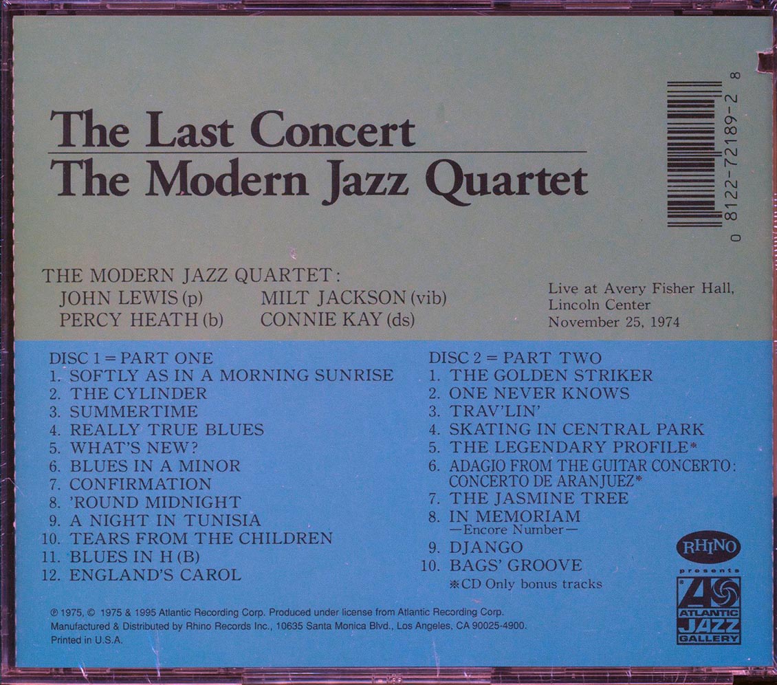 Modern Jazz Quartet - The Last Concert (2xCD) (marked/ltd stock)