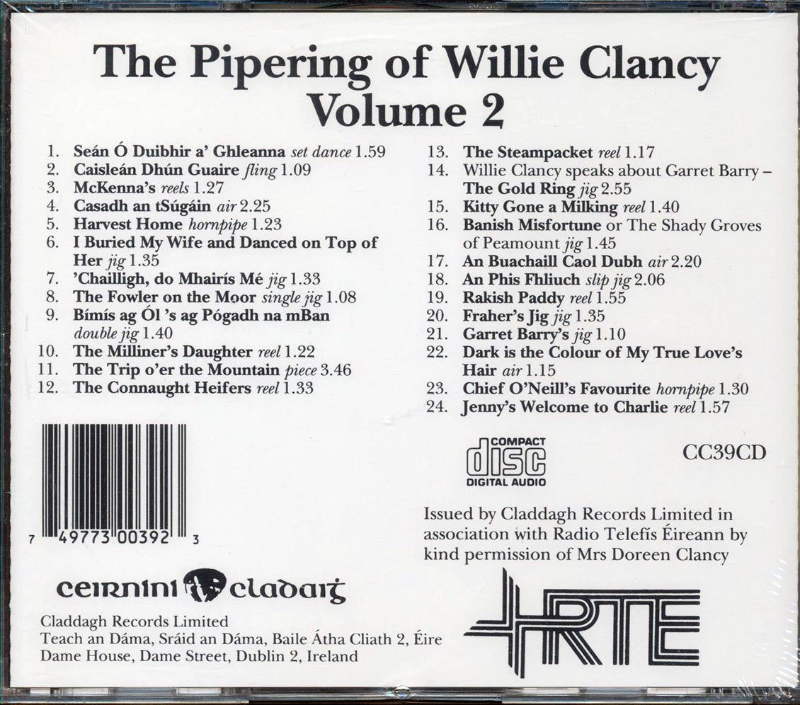 Willie Clancy - The Pipering Of Willie Clancy Volume 2 (24 tracks)