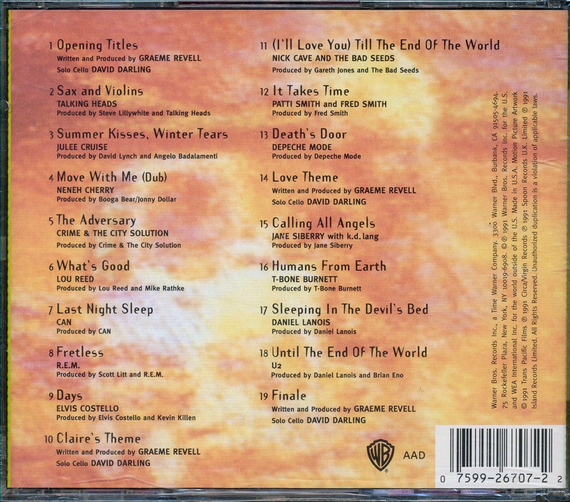 Talking Heads, Patti Smith & Fred Smith, U2, Etc. - Until The End Of The World Music From The Motion Picture Soundtrack