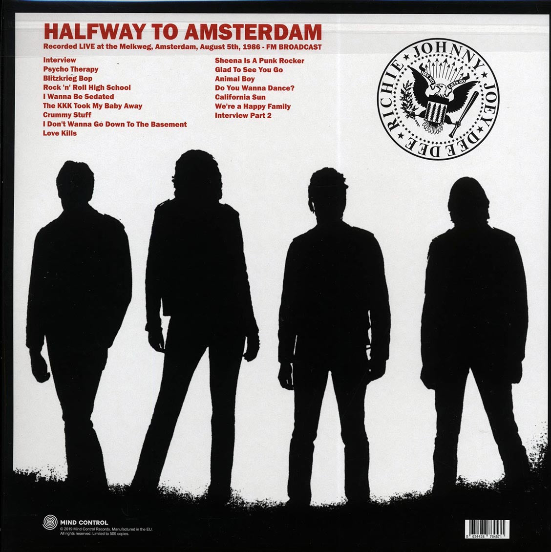 The Ramones - Halfway To Amsterdam: Live At The Melkweg August 5th, 1986 FM Broadcast (ltd. 500 copies made) (orange vinyl)