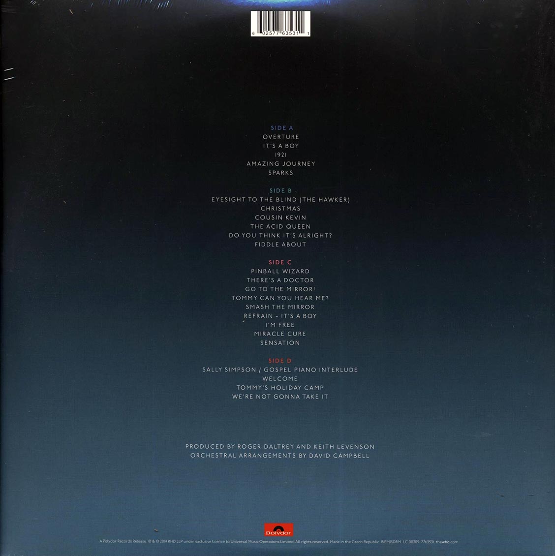 Roger Daltrey - The Who's Tommy Orchestral (24 tracks) (2xLP)