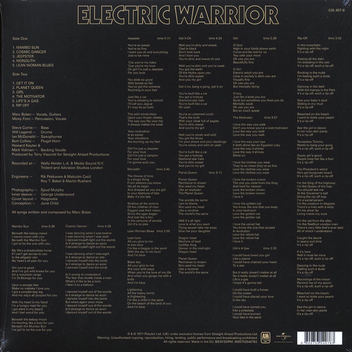 T Rex - Electric Warrior (incl. mp3) (180g)