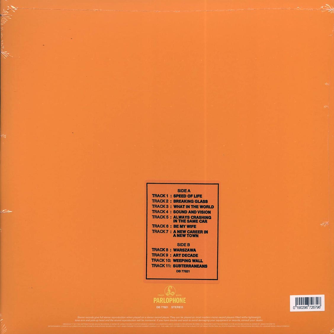 David Bowie - Low (45th Anniv. Ed.) (ltd. ed.) (orange vinyl) (remastered)