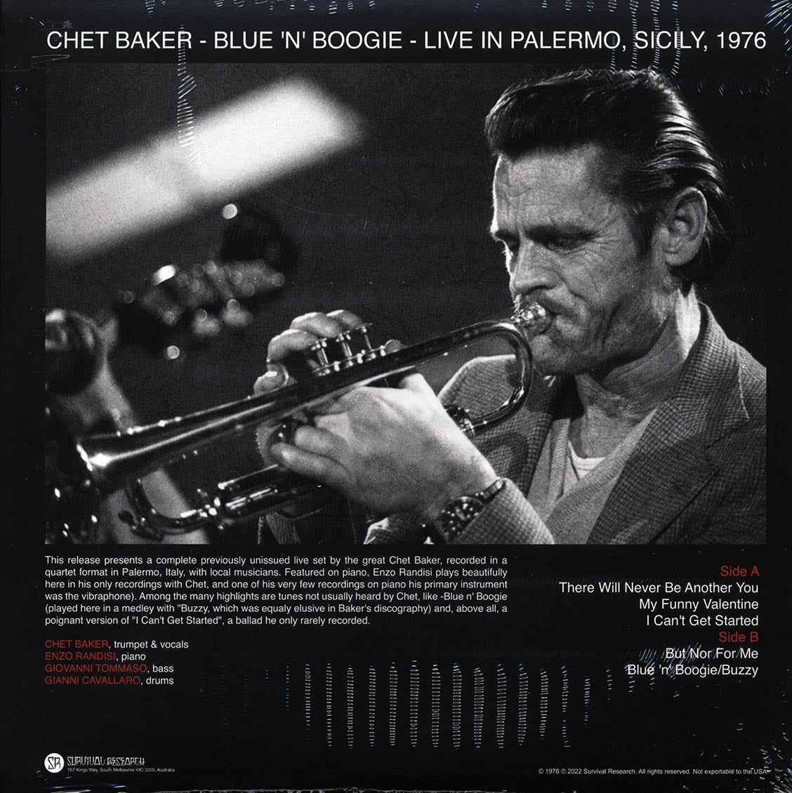 Chet Baker - Blue 'N' Boogie: Live In Palermo, Sicily, 1976