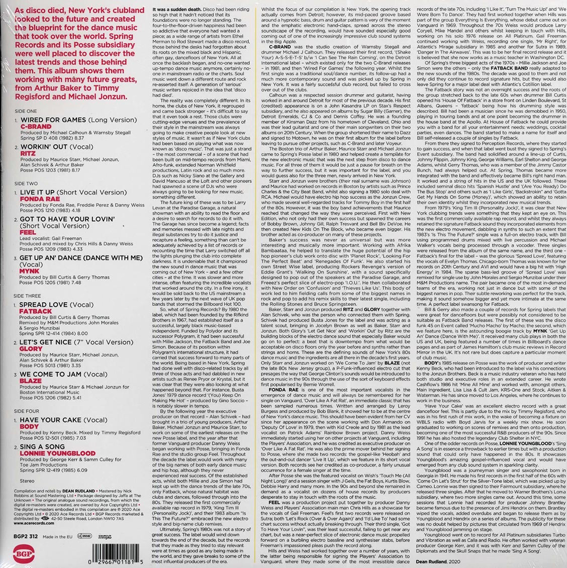 Fatback, Ritz, Blaze, Fonda Rae, Etc. - Lofts & Garages: Spring Records And The Birth Of Dance Music (2xLP)