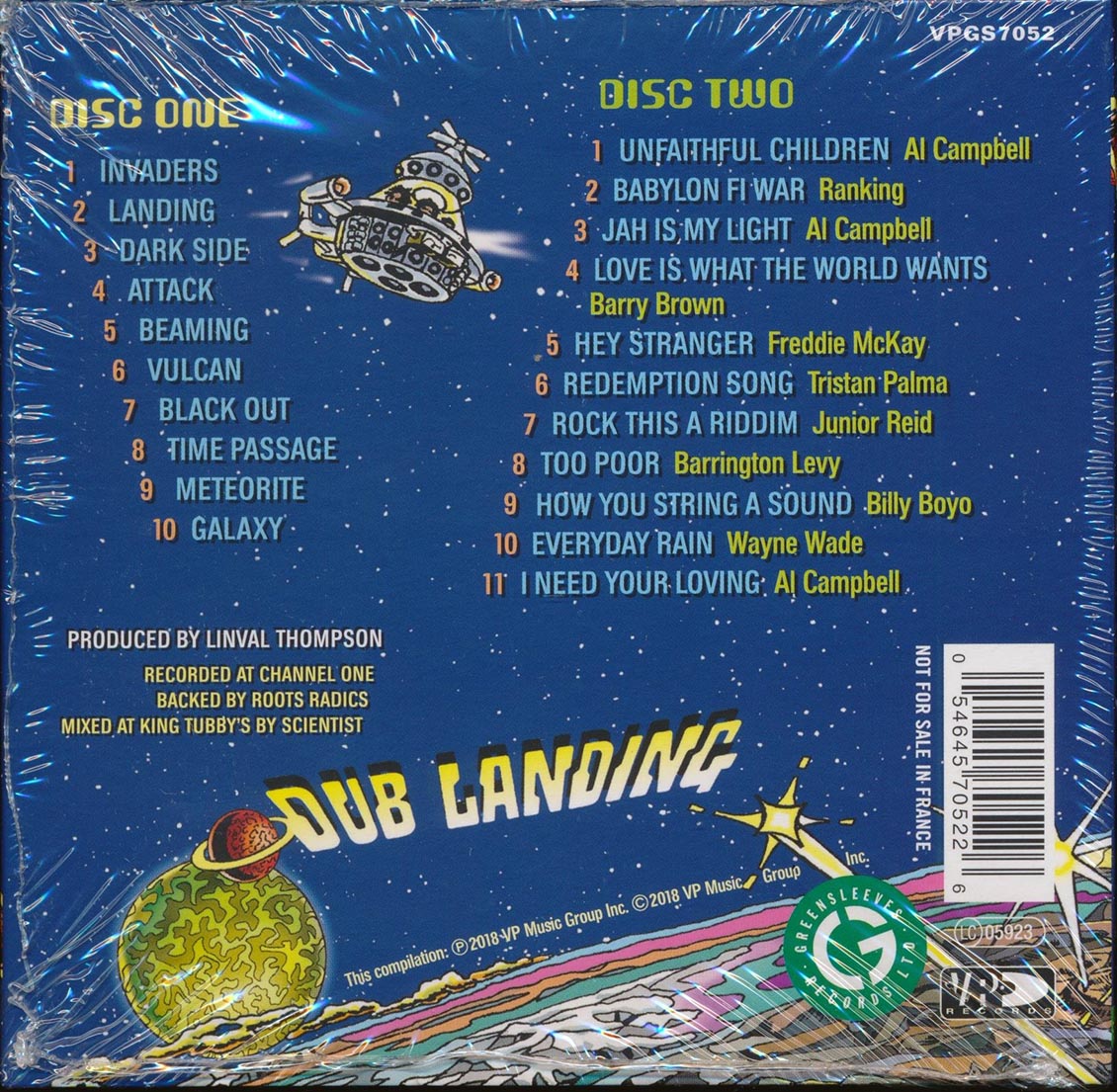 Scientist, The Roots Radics, Barrington Levy, Barry Brown, Jr. Reid, Etc. - Linval Presents Dub Landing + Bonus Vocals Album (2 albums on 2 CDs) (21 tracks) (2xCD)