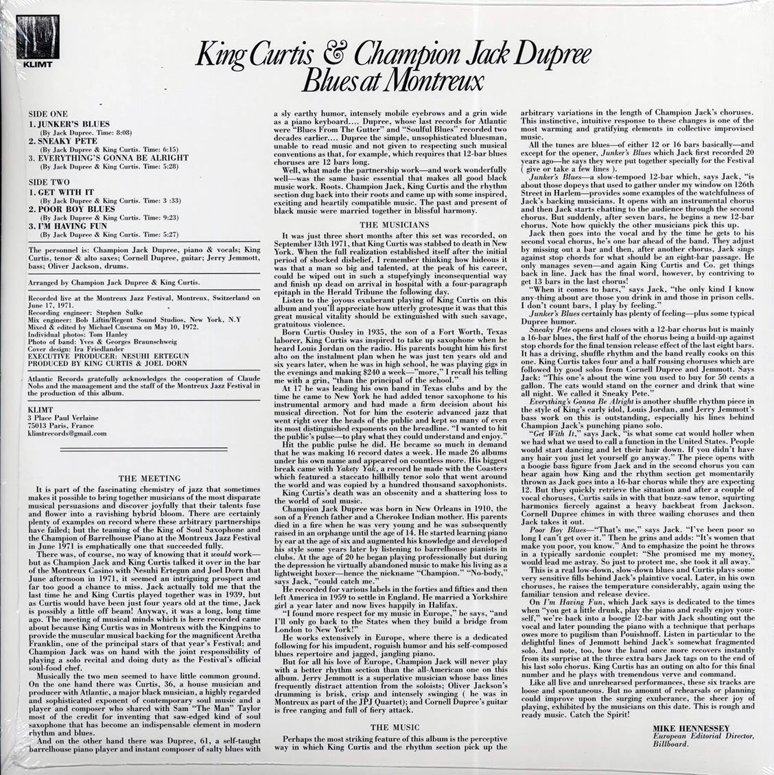 King Curtis, Champion Jack Dupree - Blues At Montreux (ltd. 500 copies made) (180g) (clear vinyl)