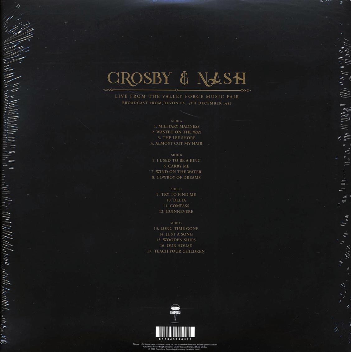 David Crosby, Graham Nash - Live From The Valley Forge Music Fair: Broadcast From Devon, PA, 4th December 1986 (2xLP)