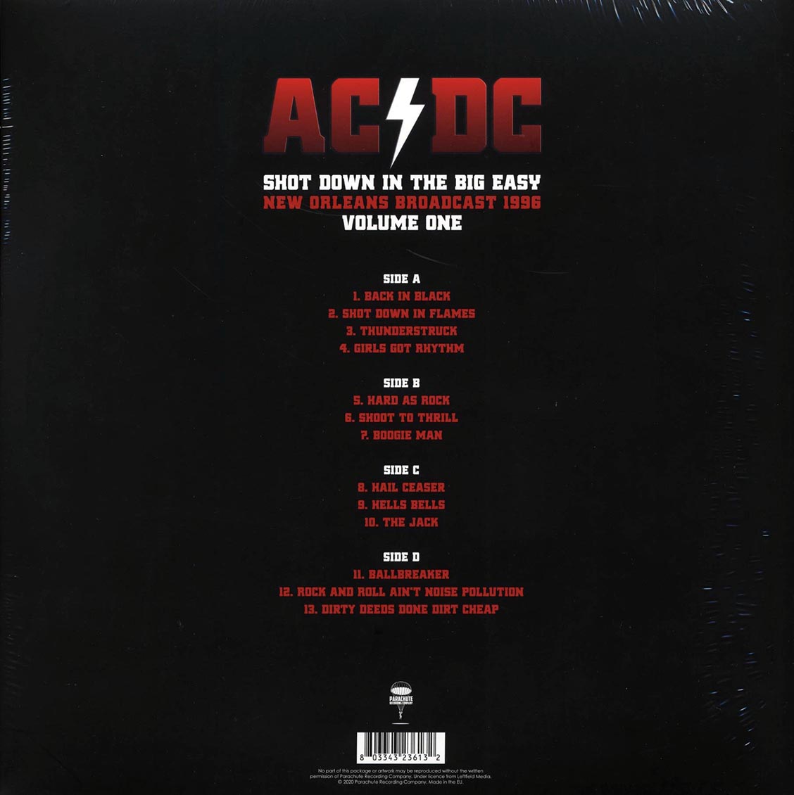AC/DC - Shot Down In The Big Easy Volume 1: New Orleans Broadcast 1996 (ltd. ed.) (2xLP) (clear vinyl)