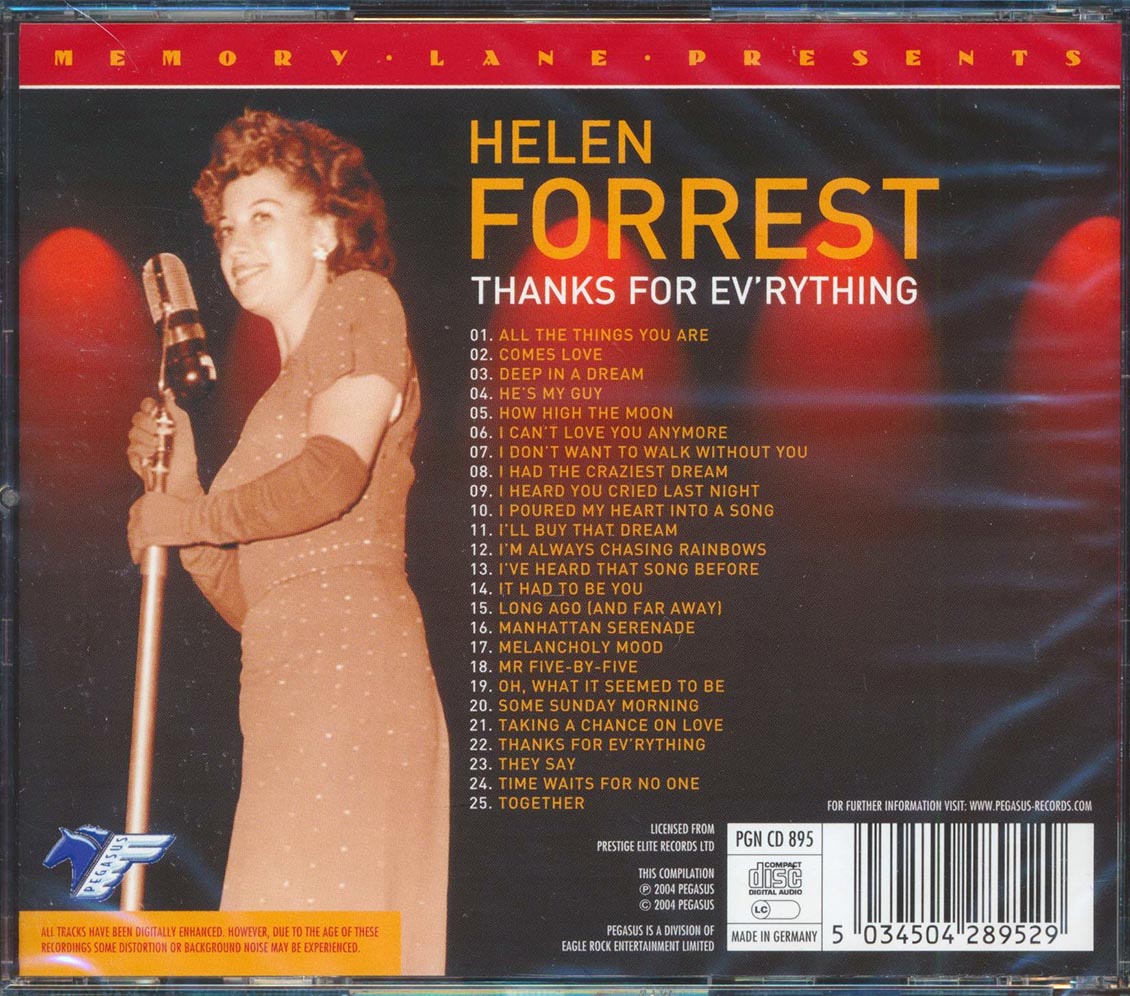 Helen Forrest - Thanks For Everything (25 tracks)