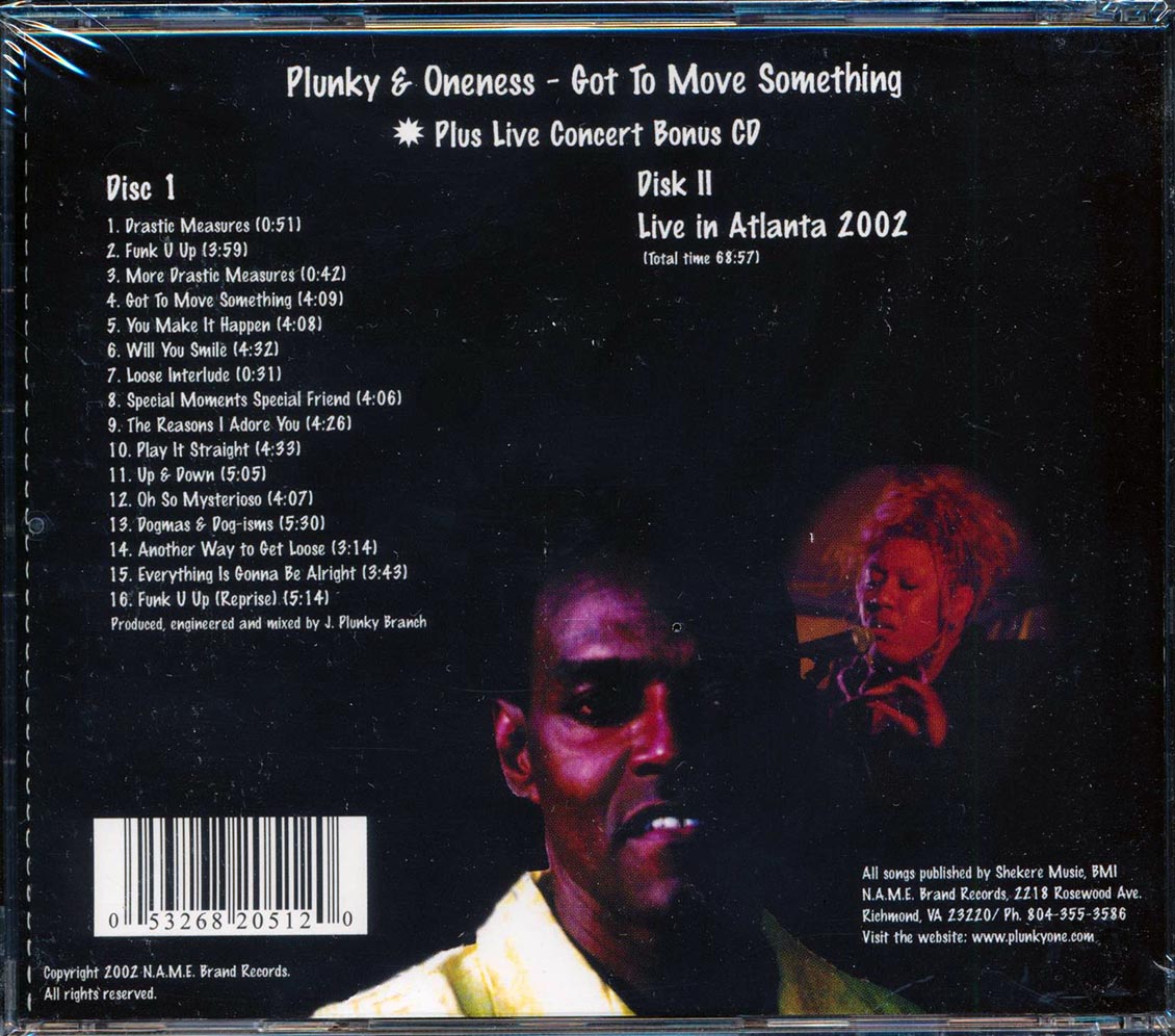 Plunky & Oneness - Go To Move Something + Live In Atlanta 2002 (2 albums on 2 CDs)