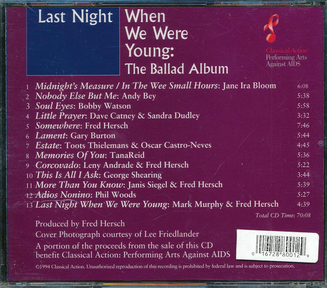 Leny Andrade, Andy Bey, Gary Burton, Toots Thielemans, Etc. - Last Night When We Were Young: The Ballad Album