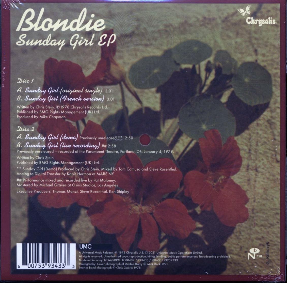 Blondie - Sunday Girl (Original Single); Blondie - Sunday Girl (French Version)  /  Blondie - Sunday Girl (Demo); Blondie - Sunday Girl (Live Recording) (RSD 2022) (ltd. ed.) (2x7") (remastered) (colored vinyl)