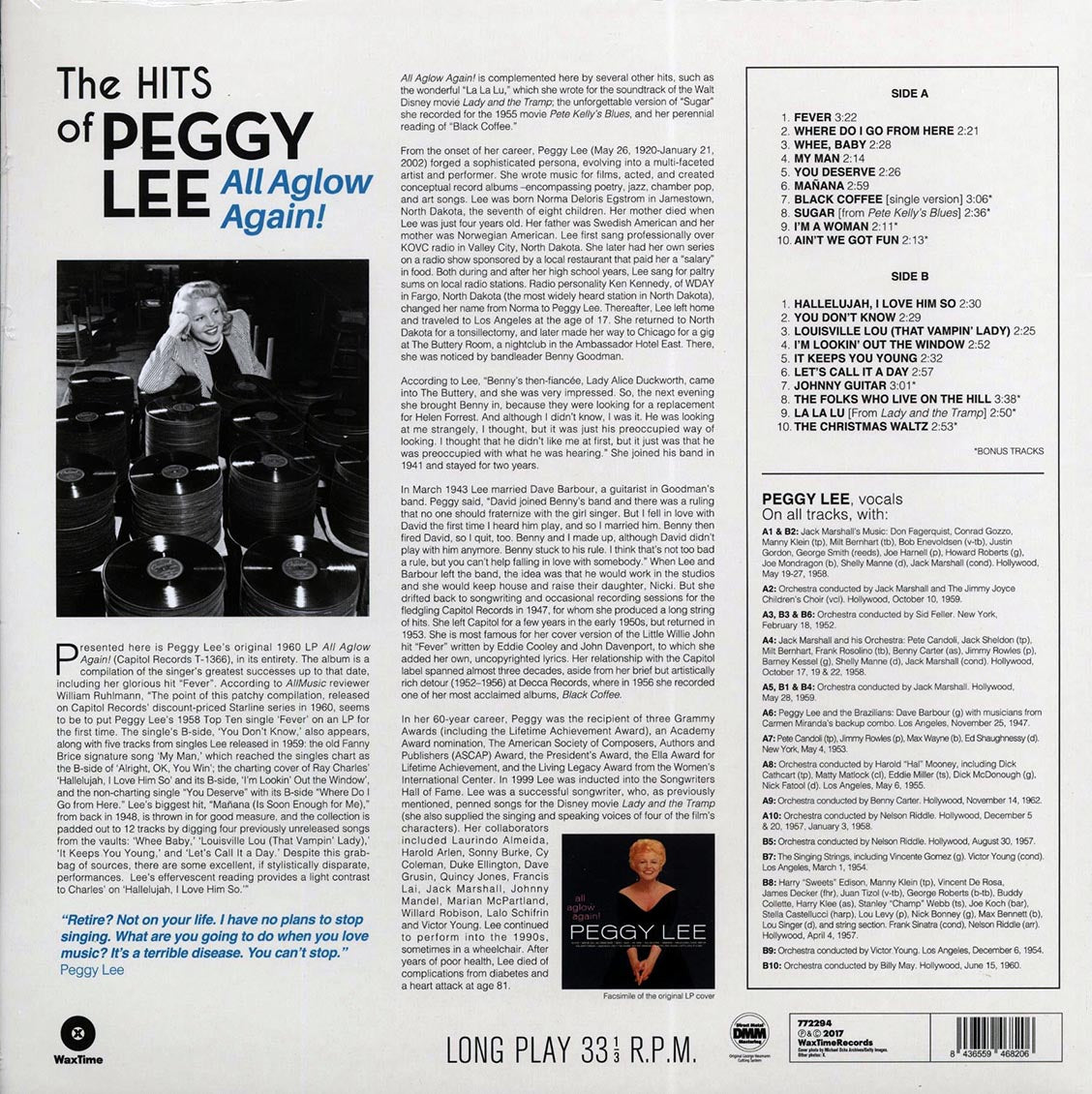 Peggy Lee - All Aglow Again! The Hits Of Peggy Lee (DMM) (ltd. ed.) (180g)