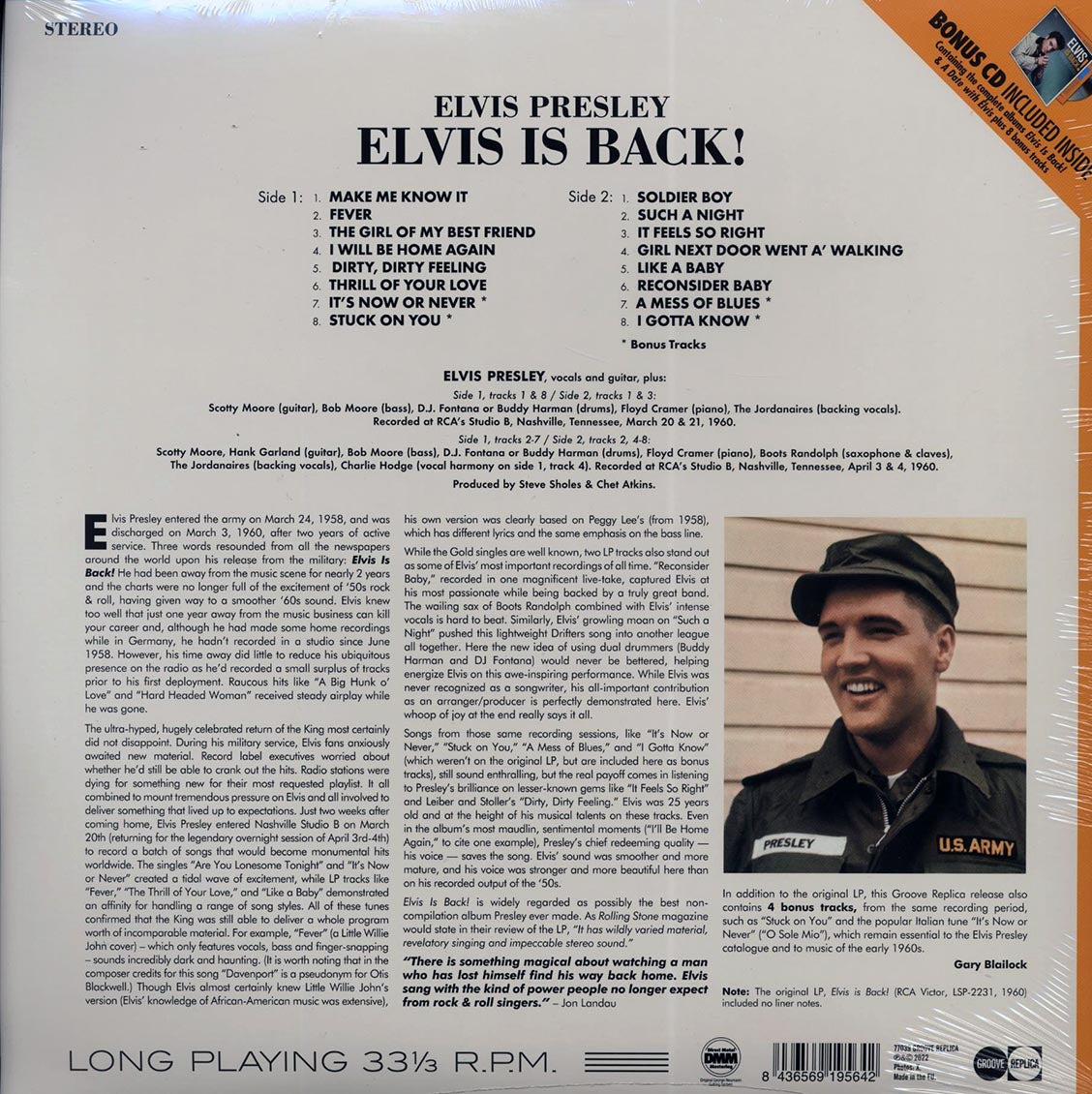 Elvis Presley - Elvis Is Back! (+ 9 bonus tracks) (DMM) (ltd. ed.) (incl. CD)