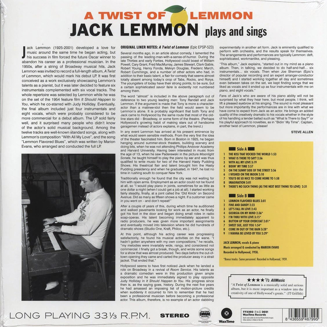 Jack Lemmon - A Twist Of Lemmon: Jack Lemmon Sings And Plays (+ 7 bonus tracks) (DMM) (ltd. ed.) (180g)