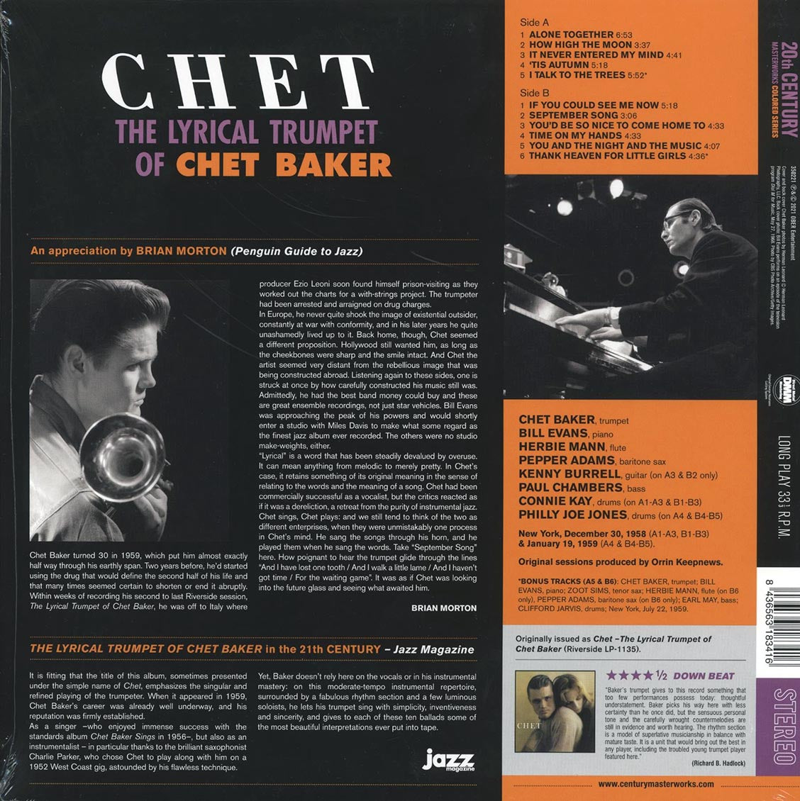 Chet Baker - The Lyrical Trumpet Of Chet Baker (+ 3 bonus tracks) (DMM) (ltd. ed.) (180g) (orange vinyl)
